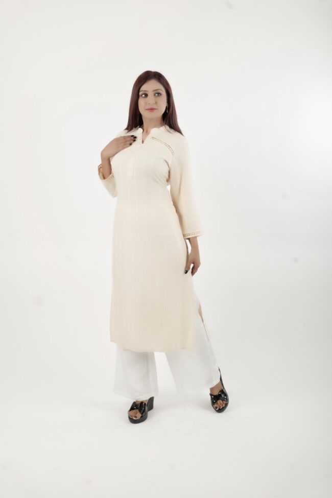 Women Rayon Kurta Straight Hemline - Image 5