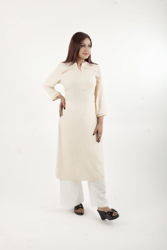 Women Rayon Kurta Straight Hemline - Image 4