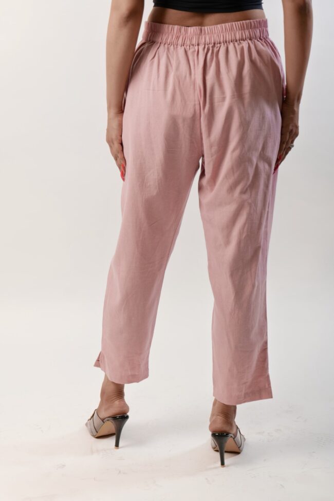 Women Peach Cotton Flex Straight Bottom - Image 3